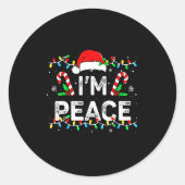 Sticker Rond I Come In Peace I'm Peace Matching Ugly Christmas (Devant)