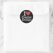 Sticker Rond I ❤️ Conception de Jeu pour étudiants/Faculté PERS (Sac)
