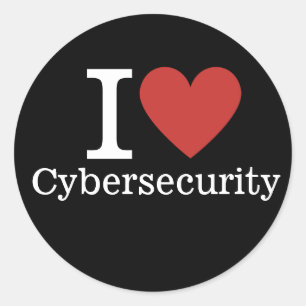 Sticker Rond I ❤️ Cybersécurité pour les étudiants / Faculté PE