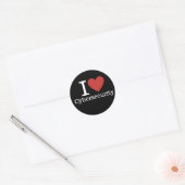 Sticker Rond I ❤️ Cybersécurité pour les étudiants / Faculté PE (Enveloppe)