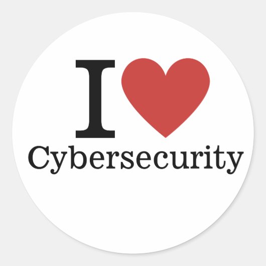 Sticker Rond I ❤️ Cybersécurité pour les étudiants / Faculté PE (Devant)