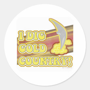 Sticker Rond I Dig Gold Country