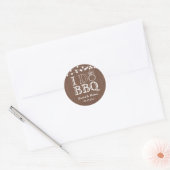 Sticker Rond I DO BBBQ Rustic Mariage Engagment Barbecue (Enveloppe)