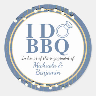 Sticker Rond I Do BBQ Engagement Party Couples Douche