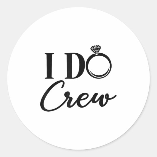Sticker Rond I Do Crew, Bachelorette Party, Matching, Group Bri (Devant)