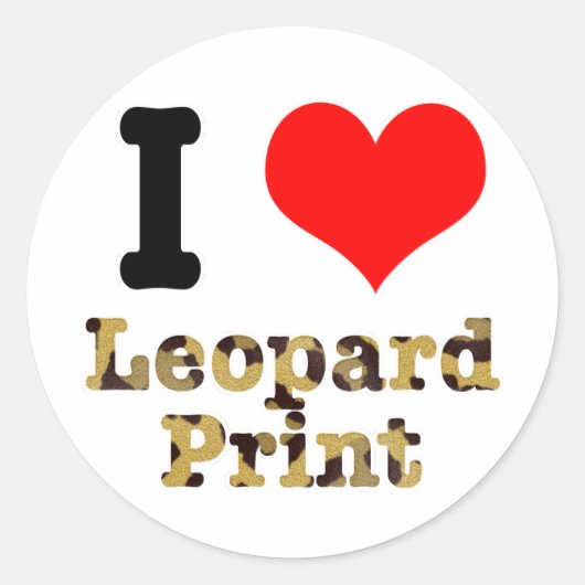 Sticker Rond I empreinte de léopard DU COEUR (AMOUR) (Devant)