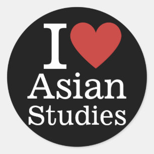 Sticker Rond I ❤️ Études asiatiques pour étudiants/Faculté CUST