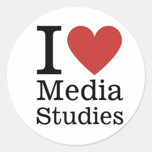 Sticker Rond I ❤️ Études des médias pour les étudiants/Faculté (Devant)