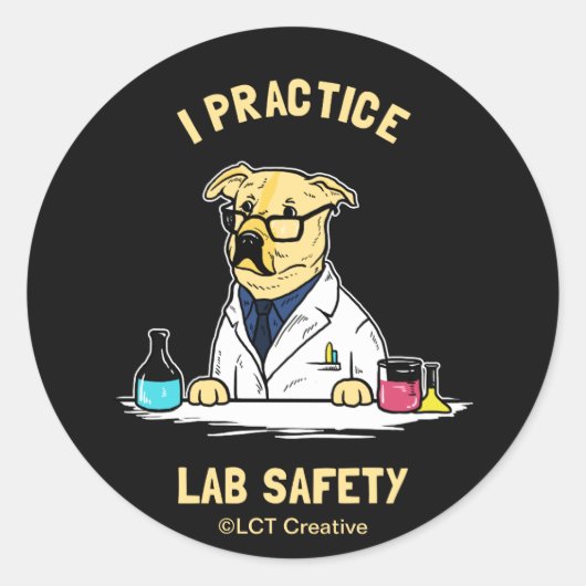 Sticker Rond I Exercice de la sécurité des laboratoires (Devant)
