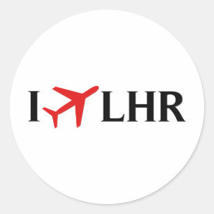 Sticker Rond I Fly LHR - Londres aéroport d'Heathrow, Londres,