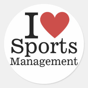 Sticker Rond I ❤️ Gestion sportive pour étudiants/Faculté PERSO