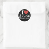 Sticker Rond I ❤️ Gestion sportive pour étudiants/Faculté PERSO (Sac)