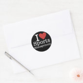 Sticker Rond I ❤️ Gestion sportive pour étudiants/Faculté PERSO (Enveloppe)