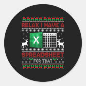 Sticker Rond I Have A Spreadsheet For That Christmas Ugly Sweat (Devant)