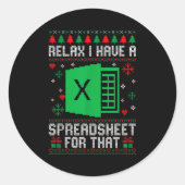 Sticker Rond I Have A Spreadsheet For That Christmas Ugly Sweat (Devant)
