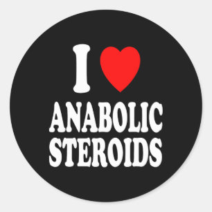 Sticker Rond I Heart (amour) Anabolic Stéroïdes Bodybuilding We