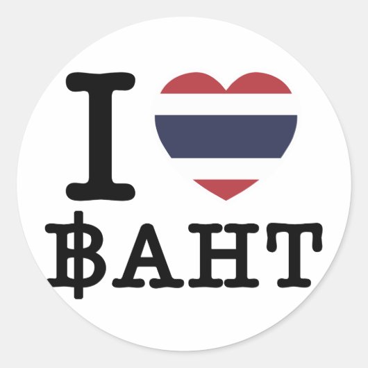 Sticker Rond I Heart (Amour) Baht (Devant)