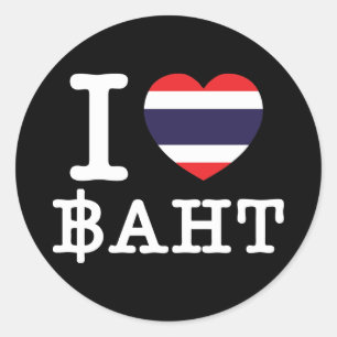 Sticker Rond I Heart (Amour) Baht