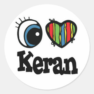 Sticker Rond I Heart (Amour) Keran