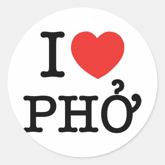 Sticker Rond I Heart (Amour) Pho (Devant)