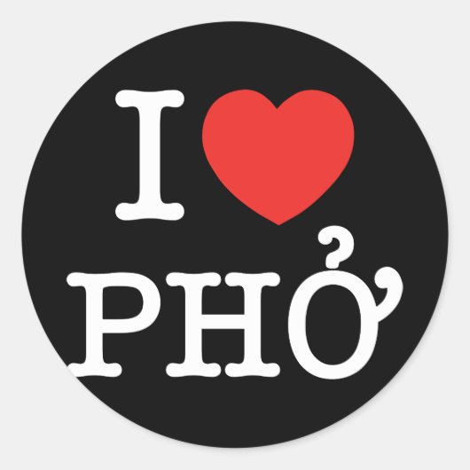 Sticker Rond I Heart (Amour) Pho (Devant)