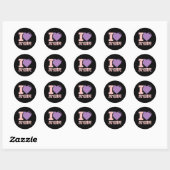 Sticker Rond I Heart Anime I Love Anime (Feuille)