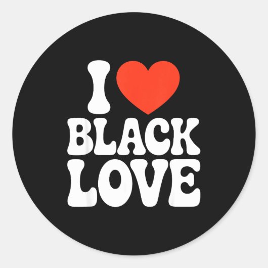 Sticker Rond I Heart Black Love Couple Matching Couples African (Devant)