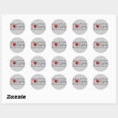 Sticker Rond I Heart Cars Tshirts et cadeaux (Feuille)