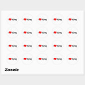 Sticker Rond I Heart Djing (Feuille)