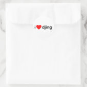 Sticker Rond I Heart Djing (Sac)