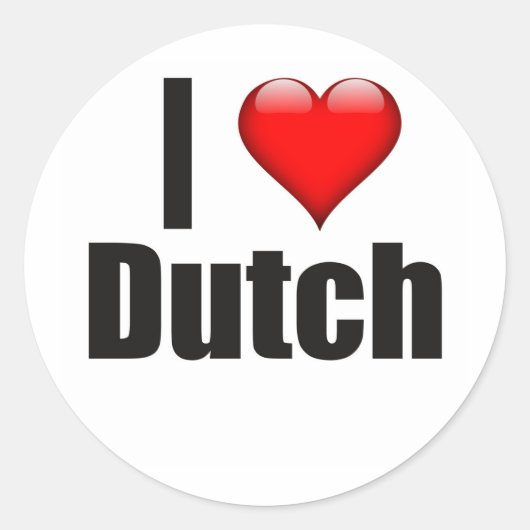 Sticker Rond I Heart Dutch (Devant)