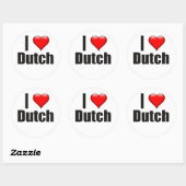 Sticker Rond I Heart Dutch (Feuille)