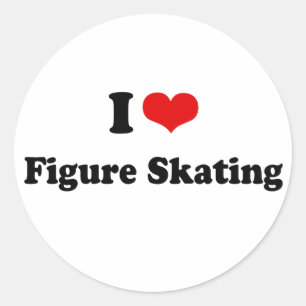 Sticker Rond I Heart Figure Patinage