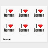Sticker Rond I Heart German (Feuille)