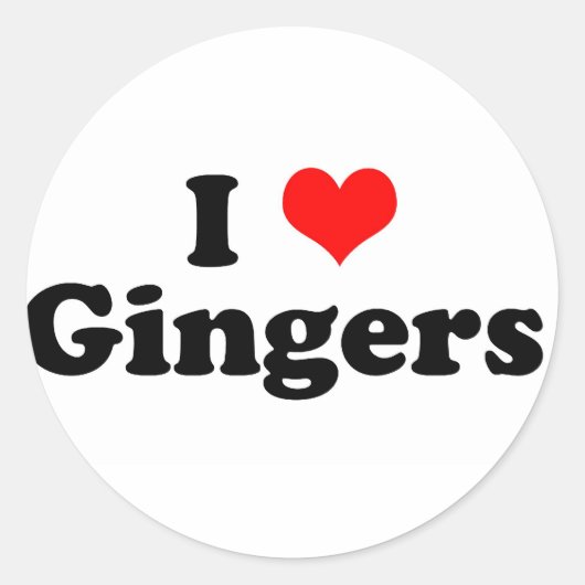Sticker Rond I Heart Gingers (Devant)