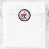 Sticker Rond I Heart Giraffes Argent (Sac)