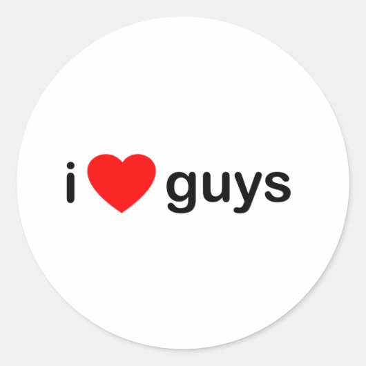 Sticker Rond I Heart Guys - Love Men Boys (Devant)