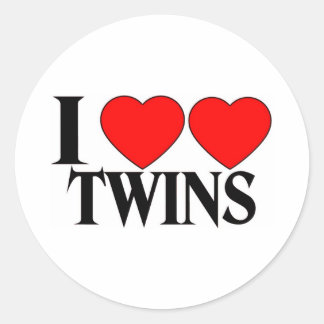 Sticker Rond I Heart Heart Twins