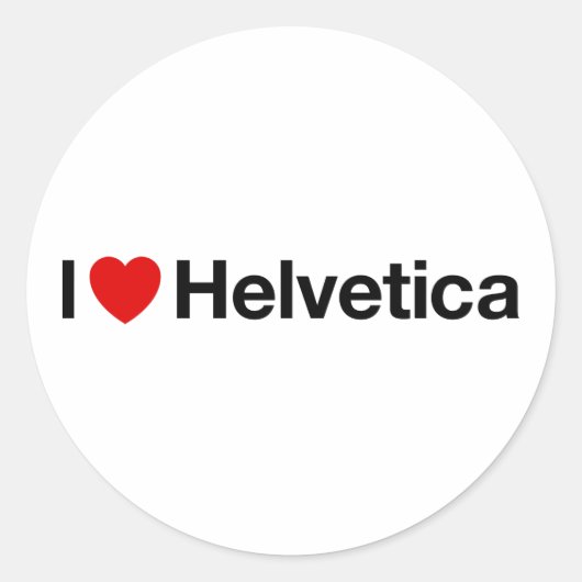 Sticker Rond I heart Helvetica (Devant)