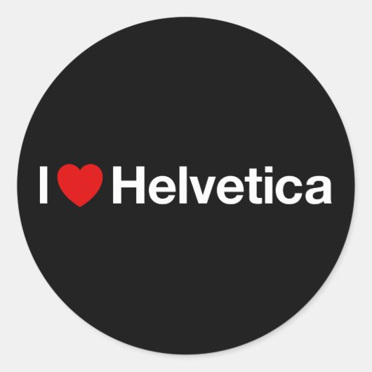 Sticker Rond I heart Helvetica (Devant)