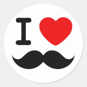 Sticker Rond I heart / Lost Mustaches / Mustaches
