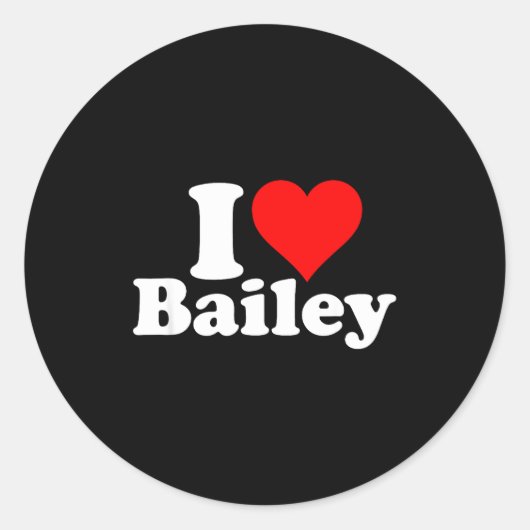 Sticker Rond I Heart Love Bailey  (Devant)