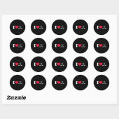 Sticker Rond I Heart Love Field Hockey (Feuille)