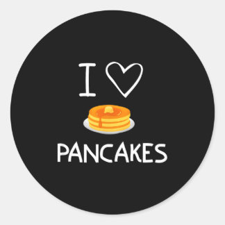 Sticker Rond I Heart Love Pancakes, Funny, Jokes, Sarcastic, Fa