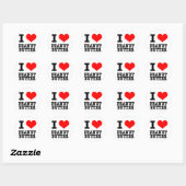 STICKER ROND I HEART (LOVE) PEANUT BETTER (Feuille)