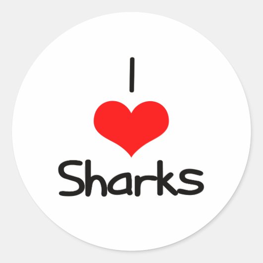 Sticker Rond I Heart (Love) Sharks (Devant)
