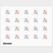 Sticker Rond I Heart Love To Finger Paint - Funny Couple  (Feuille)