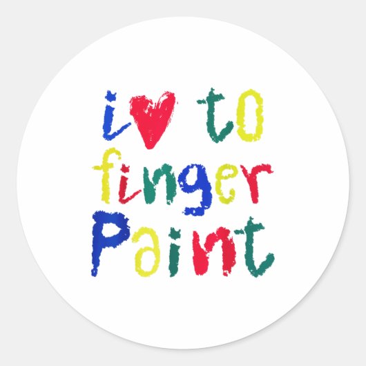 Sticker Rond I Heart Love To Finger Paint - Funny Couple  (Devant)