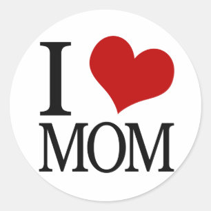 Sticker Rond I Heart Mom (I Love Mom)