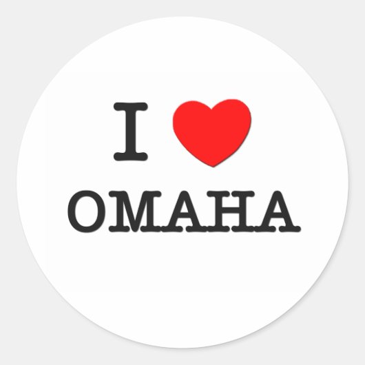 Sticker Rond I Heart OMAHA (Devant)